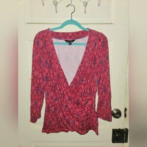 Lauren Ralph Lauren Patterned Pinky Red Blouse